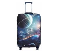 YKJJFVZ Protector de maleta con estampado de estrellas espaciales para viajes, elegante y protector para equipaje, Blanco, S