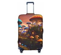 YKJJFVZ Protector de maleta con estampado de hongos mágicos para viajes, elegante y protector para equipaje, Blanco, XL