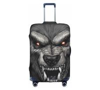 YKJJFVZ Protector de maleta con impresión HD de cabeza de lobo para viajes, elegante y protector para equipaje, Blanco, XL