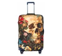 YKJJFVZ protector de maleta de calavera estampado floral para viajes, elegantes y protectoras, blanco, grande, Blanco 1, L
