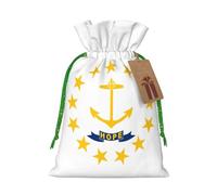 YKJJFVZ Rhode Island State Flag Print - Bolsas de regalo de tamaño mediano con cordón, bolsas de joyería para caramelos, regalos de boda, Navidad
