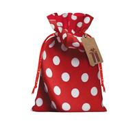 YKJJFVZ Rojo y blanco puntos impresión universal Navidad regalo Bolsas con cordón, tela de yute, bolsas de caramelo