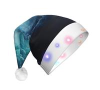 YKJJFVZ Sombrero de Navidad con estampado de galaxia azul, sombrero de navidad, sombrero de navidad clásico, regalos de fiesta de Año Nuevo