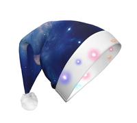 YKJJFVZ Sombrero de Navidad con estampado de galaxia, sombrero de Papá Noel, sombrero de vacaciones de Navidad clásico, para Año Nuevo Suministros de fiesta regalos