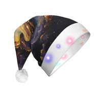YKJJFVZ Sombrero de Navidad con estampado de galaxia, sombrero de Papá Noel, sombrero de vacaciones de Navidad clásico, para Año Nuevo Suministros de fiesta regalos