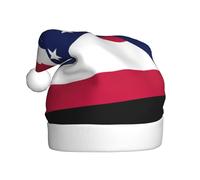 YKJJFVZ Sombrero de Santa Claus con estampado de bandera del estado de Ohio, Sombrero de Navidad para adultos Unisex, sombrero de Navidad Año Nuevo