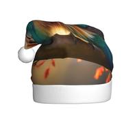 YKJJFVZ Sombrero de Santa Claus con estampado de pájaro amoroso, sombrero de Papá Noel para adultos, unisex, sombrero de Navidad de Año Nuevo