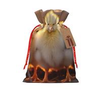 YKJJFVZ Un pan o pollo7 imprimir universal Navidad regalo Bolsas con cordón yute Material Bolsas de caramelo