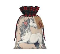 YKJJFVZ Unicornio de cuento de hadas 02 impreso cordón bolsa de regalo Bolsas de embalaje Navidad Festivo Bolsas de regalo