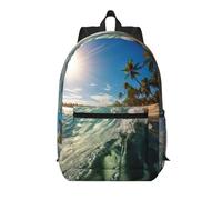 YKJJFVZ Water Rush To Tropical Beach Print Elegante Mochila, Mochila de viaje, Mochila de trabajo, Mochila ligera, Negro, Talla única, Negro, Rozmiar uniwersalny, Negro 1, Rozmiar uniwersalny