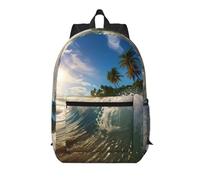 YKJJFVZ Water Rush To Tropical Beach Print Elegante Mochila, Mochila de viaje, Mochila de trabajo, Mochila ligera, Negro, Talla única, Negro, Rozmiar uniwersalny, Negro 1, Rozmiar uniwersalny