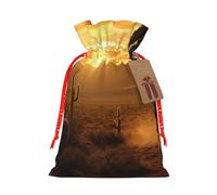 YKJJFVZ West Desert Cactus con Cowboys Riding Horses Print Medium Size Drawstring Gift Bags For Candy Wedding Favors Christmas
