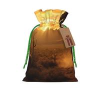 YKJJFVZ West Desert Cactus con Cowboys Riding Horses Print Medium Size Drawstring Gift Bags For Candy Wedding Favors Christmas