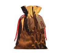 YKJJFVZ West Desert Cactus con Cowboys Riding Horses Print Medium Size Drawstring Gift Bags For Candy Wedding Favors Christmas