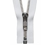 YKK Cremallera Abierta, Metal, No. 501 Blanco, 30 cm Length