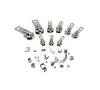 YKK® - Kit de reparación de cremalleras ZipperStop, surtido de cursores con bloqueo automático #5, #7, #8, y #10, incluye tope superior e inferior, fabricado en Estados Unidos