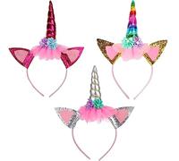 YKKJ 3 Piezas Diadema Unicornio Mujer,Cuerno Unicornio Diadema,para Party Decoración Cumpleaños Fiesta Cosplay, Pascua.