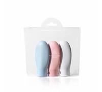 YKKJ 3 uds Botella de Viaje Botes Viaje a Prueba de Fugas con Bolsa de Cosméticos Transparente y Etiquetas, Botellas de Viaje Vacías de 60ml, para Artículos de Tocador de Viaje