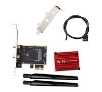 Yklhsocneg Adaptador inalámbrico M.2 a PCIE WiFi NGFF M.2 tarjeta WiFi Bluetooth con 2 antenas para AX210 AX200 9260 8265