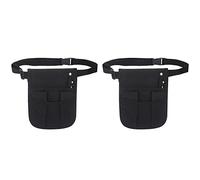 Yklhsocneg Bolsa de herramientas para delantal de trabajo, bolsa de cintura, contiene cinturón fino, impermeable, bolsillo multifuncional (negro)