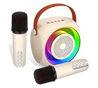 Yklhsocneg Mini altavoz Bluetooth portátil 2 unids micrófono inalámbrico y adultos con luces LED,