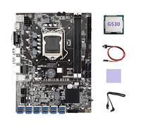 Yklhsocneg Placa base de minería B75 ETH 12XUSB+G530 CPU+cable +cable de interruptor+almohadilla térmica B75 USB BTC placa base de minería