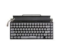 Yklhsocneg Teclado retro inalámbrico Bluetooth teclado USB mecánico punk teclas para PC de escritorio/portátil/ negro