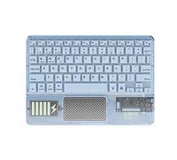 Yklhsocneg Teclado táctil inalámbrico retroiluminado teclado RGB teclado transparente cristal Bluetooth teclado universal para PC, azul