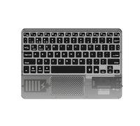 Yklhsocneg Teclado táctil inalámbrico retroiluminado teclado RGB teclado transparente cristal Bluetooth teclado universal para PC, negro