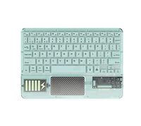 Yklhsocneg Teclado táctil inalámbrico retroiluminado teclado RGB teclado transparente cristal Bluetooth teclado universal para PC, verde