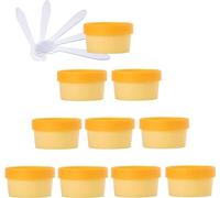 YKMYXZ, 10 PC 50 ml Máscara rosa Tazón for mezclar Frascos de almacenamiento de plástico vacíos 50 g con revestimiento interior for almacenamiento Cuerpo Mano Crema facial Loción Gel 5X Espátula(Geel,