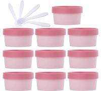 YKMYXZ, 10 PC 50 ml Máscara rosa Tazón for mezclar Frascos de almacenamiento de plástico vacíos 50 g con revestimiento interior for almacenamiento Cuerpo Mano Crema facial Loción Gel 5X Espátula(Roze,