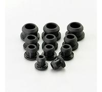 YKMYXZ, 10 tapones de goma de silicona a presión de 2,5 a 50,6 mm, tapones de sellado, a prueba de polvo, resistencia a la temperatura (negro, A 3 mm (sólido))