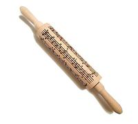 YKMYXZ， 2 rodillos de amasar de madera con forma de notas musicales. Herramienta for grabar en relieve.