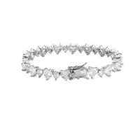 YKMYXZ, 4 x 4/6 x 6 mm Pulseras de tenis alternas for mujer Chapado en oro de 18 quilates Pulsera clásica de diamantes con talla de corazón for mujer Joyería de boda nupcial de graduación