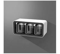 YKMYXZ azucarero, Caja de condimentos for montar en la pared, azucarero, salero, contenedor almacenamiento cocina, juego botes for especias(Bk)