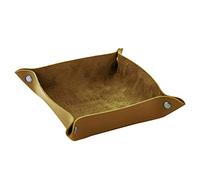 YKMYXZ, Bandeja de cuero italiano for monedas Hide & Drink, ideal for mesa de centro, llaveros, teléfono celular, mesita de noche o tocador.(Beige)