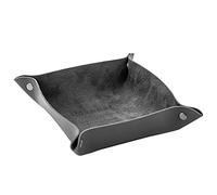 YKMYXZ, Bandeja de cuero italiano for monedas Hide & Drink, ideal for mesa de centro, llaveros, teléfono celular, mesita de noche o tocador.(Grey)
