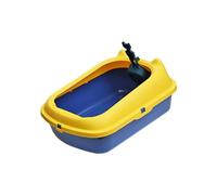 YKMYXZ bandeja sanitaria Caja de arena abierta for gatos, inodoro for gatos, recipiente for arena for gatos con bandeja de arena for gatos de lado alto, bandeja for arena for gatos,(Blue)