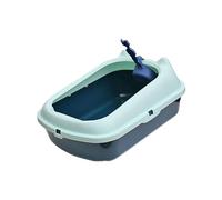 YKMYXZ bandeja sanitaria Caja de arena abierta for gatos, inodoro for gatos, recipiente for arena for gatos con bandeja de arena for gatos de lado alto, bandeja for arena for gatos,(Green)