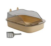 YKMYXZ Bandeja Sanitaria Caja de Arena for Gatos, Inodoro for Gatos, Caja de Arena antisalpicaduras for Gatos con Lavabo de Arena for Gatos de Lado Alto, Bandeja Grande for Arena for Gatos,(Brown)