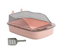 YKMYXZ bandeja sanitaria Caja de arena for gatos, inodoro for gatos, caja de arena antisalpicaduras for gatos con lavabo de arena for gatos de lado alto, bandeja grande for arena for gatos,(Pink)
