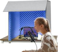 YKMYXZ， Cabina de aislamiento de micrófono con aislamiento acústico en forma de cubo, ideal for estudios en casa y grabación de música.