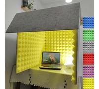YKMYXZ, Cabina de aislamiento de micrófono en forma de cubo, caja protectora portátil for grabación de sonido, ideal for estudios en casa, grabación de música, podcasting y tratamientos acústicos.(Gre
