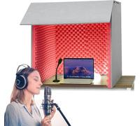 YKMYXZ， Cabina de aislamiento de micrófono en forma de cubo, cubierta insonorizada de escritorio, cabina de grabación vocal portátil, cabina de aislamiento, cabina de grabación vocal portátil for estu