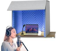 YKMYXZ， Cabina de aislamiento de micrófono en forma de cubo, cubierta insonorizada de escritorio, cabina de grabación vocal portátil, cabina de aislamiento, cabina de grabación vocal portátil for estu