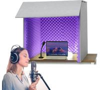 YKMYXZ， Cabina de aislamiento de micrófono en forma de cubo, cubierta insonorizada de escritorio, cabina de grabación vocal portátil, cabina de aislamiento, cabina de grabación vocal portátil for estu