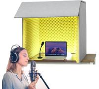 YKMYXZ， Cabina de aislamiento de micrófono en forma de cubo, cubierta insonorizada de escritorio, cabina de grabación vocal portátil, cabina de aislamiento, cabina de grabación vocal portátil for estu