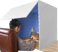 YKMYXZ， Cabina de grabación portátil for voz, cabina de aislamiento for micrófono, protector de aislamiento for estudio, blog, uso vocal(Blue)