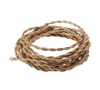 YKMYXZ, Cable trenzado de tela vintage de 2 hilos, 2 x 0,75 mm, for iluminación doméstica, for lámpara colgante.(Gold,2meter)